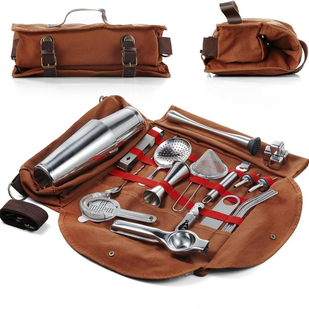 Professional 25-Piece Mixology Bartender Kit With Portable Travel Kit Bag
